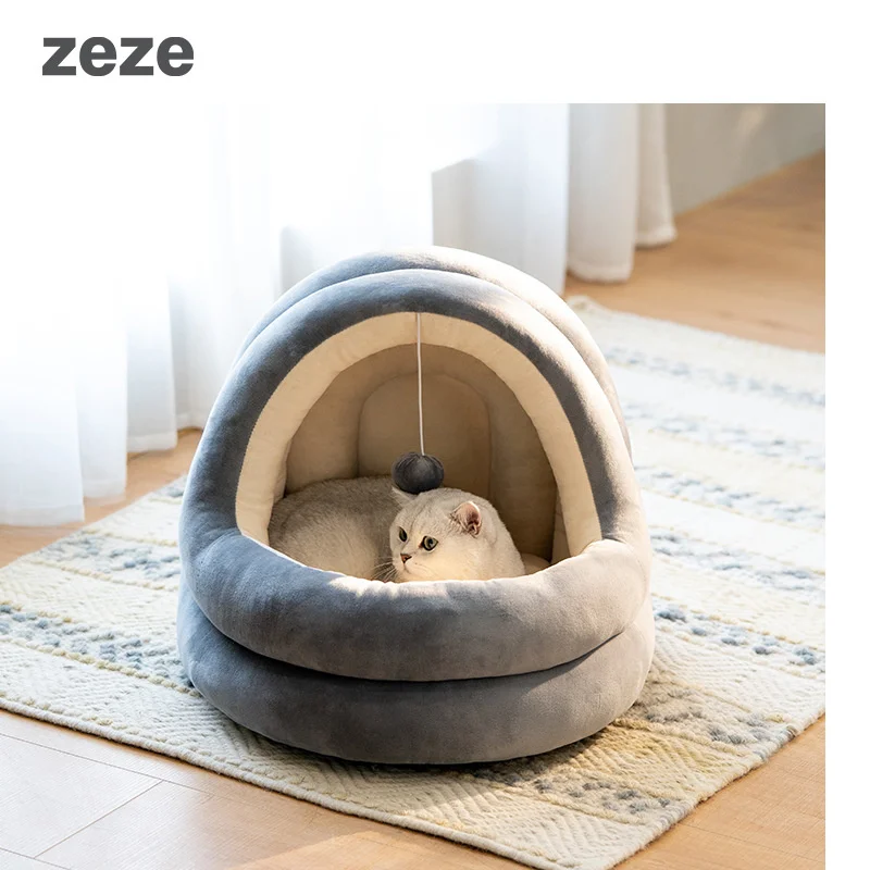 

Warm Cats Bed Cute Cats House Kitten Lounger Cushion for Small Pet Sleep Tent Washable Cats Sleeping Bag Soft Dogs Basket Cave