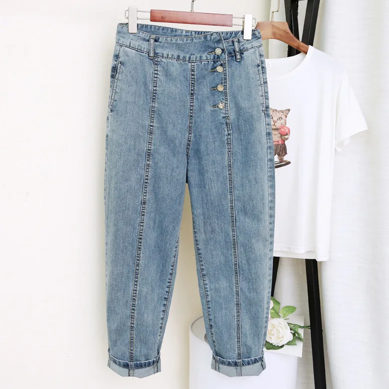 Новые весенне осенние черные Синие рваные штаны для женщин джинсовые шаровары на