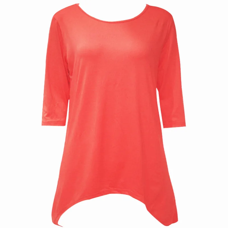 M& DE футболка для женщин рукав три четверти однотонная с круглым вырезом camisa feminina лето осень футболка женская poleras mujer de moda