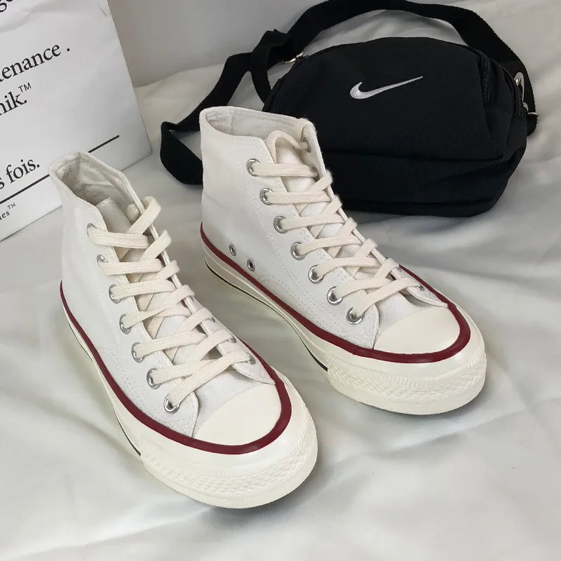 Женские парусиновые туфли с высоким берцем классического размера плюс 43 пара