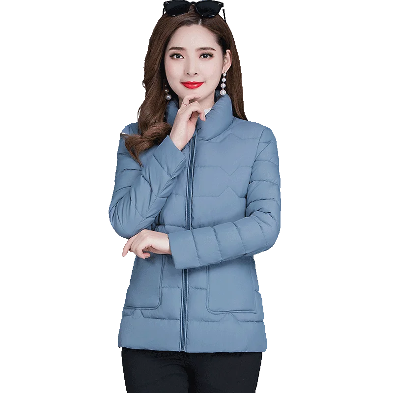

Down cotton padded jacket women's short winter coat 2020 new small wearing mother's cotton padded jacket light cotton