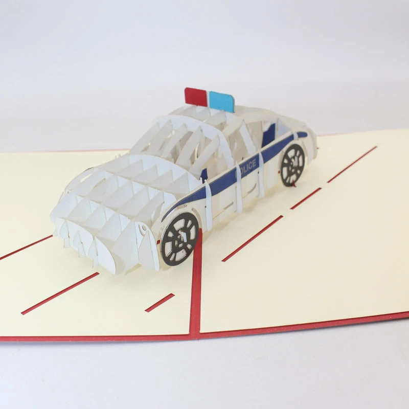 3D Ручная резьба мультфильм автомобиль белый бумага Пригласительные открытки