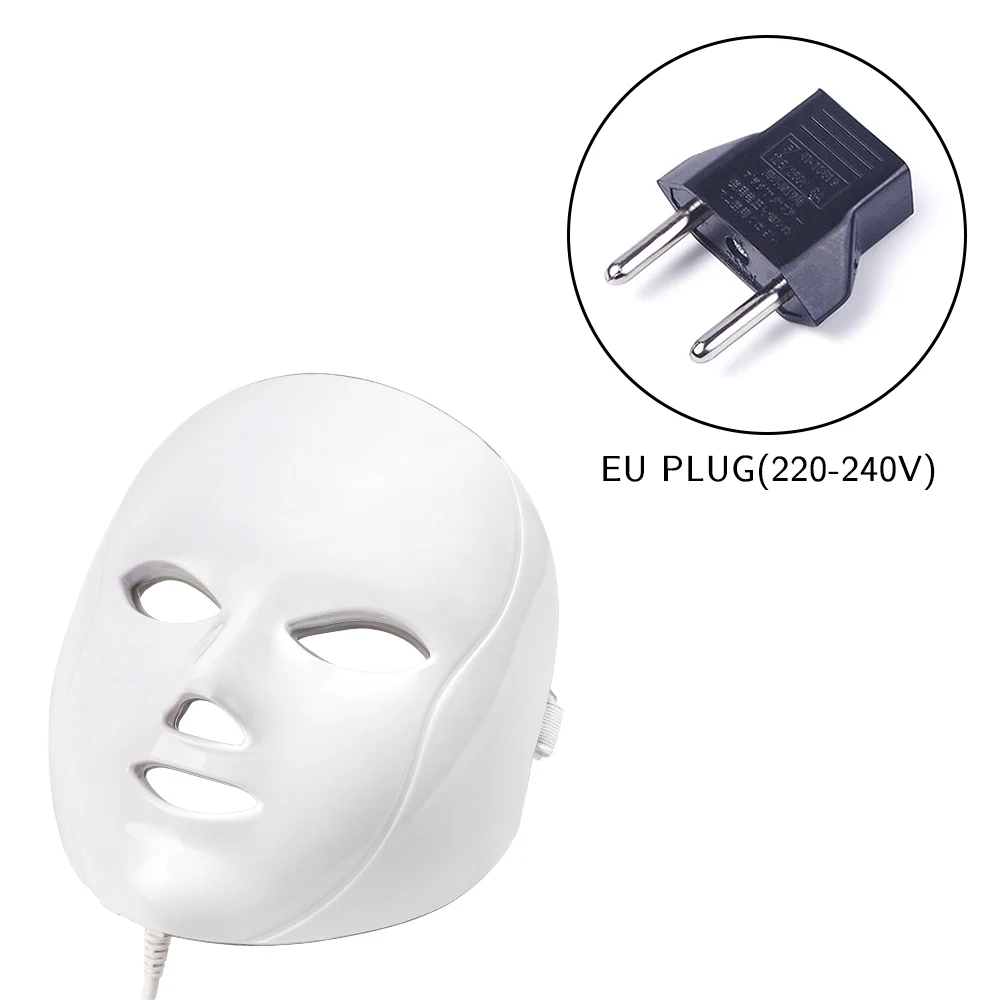 EU plug Deciniee beauty Фотон светодиодный маска для лица терапия 7 цветов светильник для ухода за кожей омоложение морщин удаление акне уход за лицом Красота спа - Цвет: EU plug