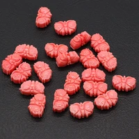 20pcs natural coral beads butterfly shaped isolation beads for jewelry making diy necklace bracelet earrings accessory