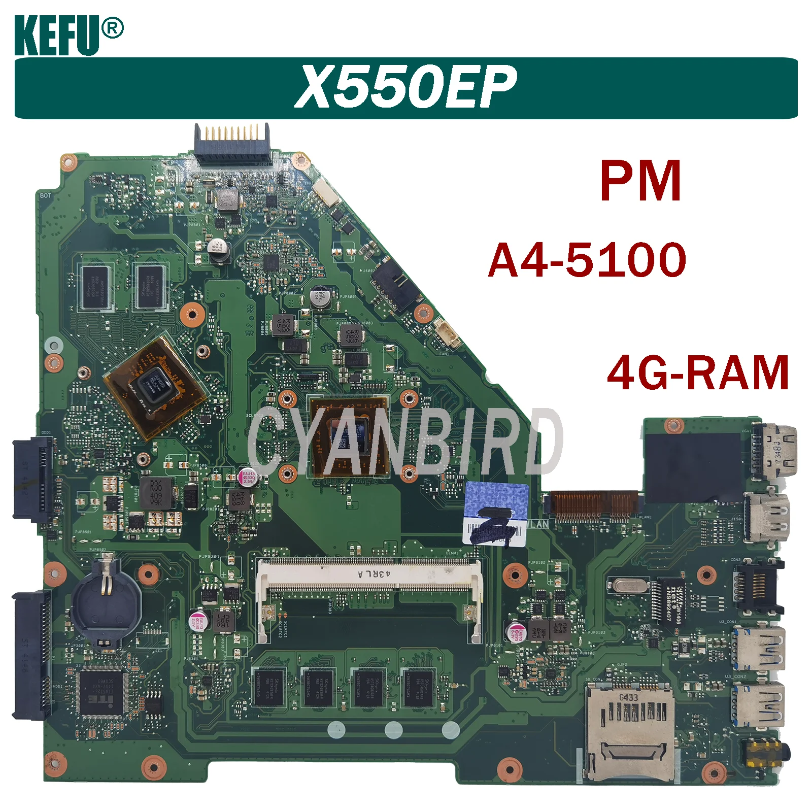 

X550EP подходит для ASUS F552E X552E X552W X552EP X550E материнская плата для ноутбука с Φ 4G-RAM (PM)100% ТЕСТ ОК