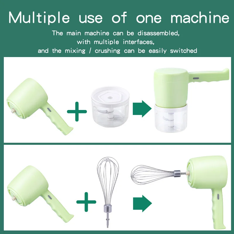 2 in1 Wireless Eectric Whisk Usb Rechargeable Food Supplement Machine Baking Small Mini Blender Automatic Cream Mixer | Бытовая техника