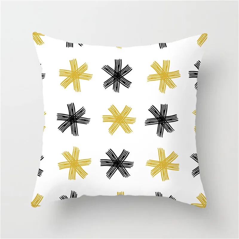 Fuwatacchi Gold Striped White Pillow Case Star Snowflake Printed Cushion Cover Decorative Throw for Decor Home Sofa | Дом и сад