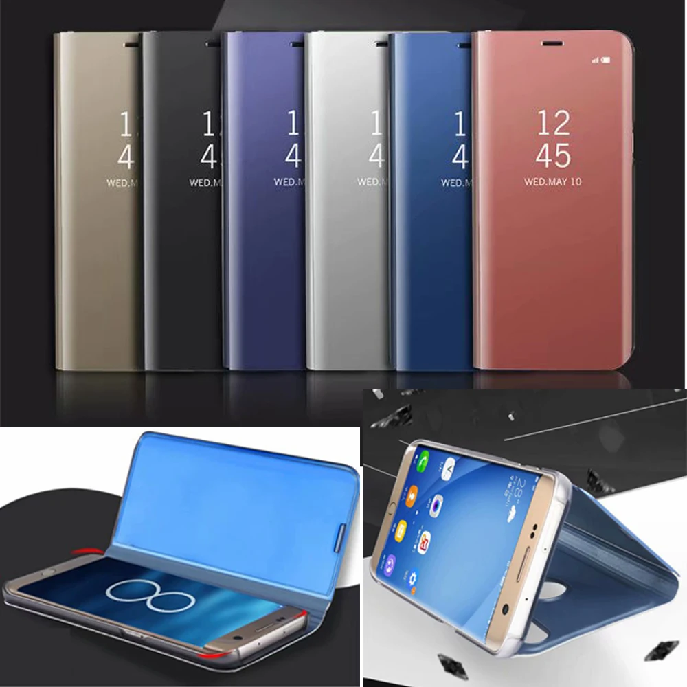 

For iPhone 11 Pro Max 6 6S 7 8 Plus X XR XS Max SE 2020 Luxury Plating mirror Flip PU Leather Case Stand Phone Covers