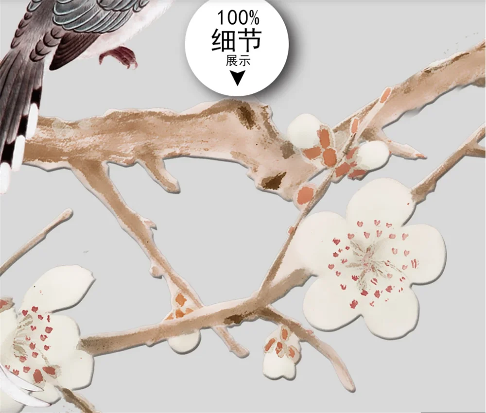 3D-обои на заказ роспись магнолия ручная цветы и птицы новый китайский фон