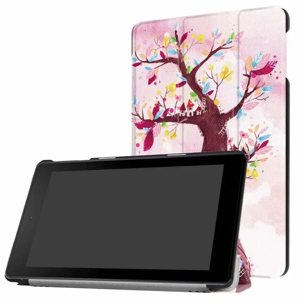 style 7 Для Amazon kindle fire hd 8 цветной принт из искусственной кожи флип умный чехол для kindle fire hd8+ Бесплатный 3 подарка - Цвет: style 7