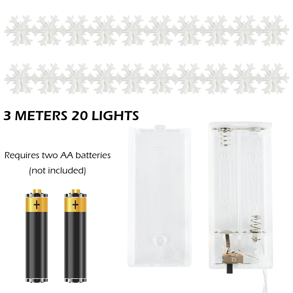 Светодиодный светильник в виде снежинки с батарейным питанием сказочный