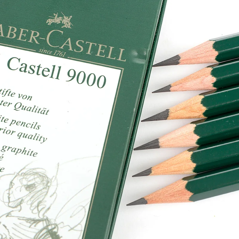 Faber Castell 6 9000 графитовый карандаш для рисования и эскизов Оловянная коробка шт.