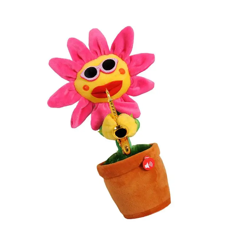 1pc Sunflower Saxophone Plush Toy Creative Doll Singing Dancing USB Charging for Kids Friends (Red 72 Songs) | Игрушки и хобби