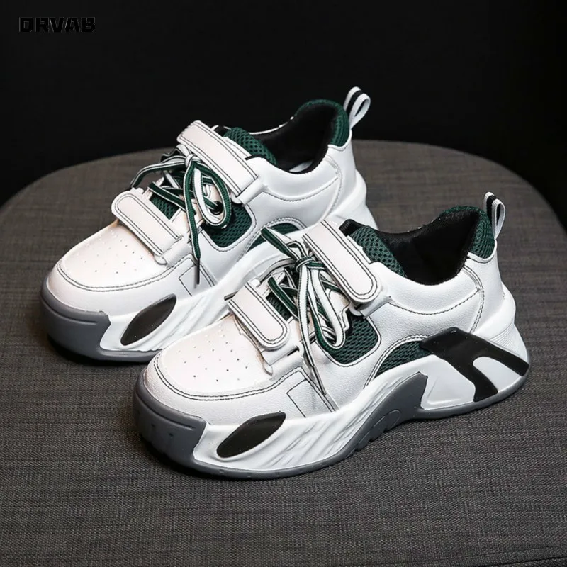 

Women Shoes Tenis Feminino Fashion Lace-Up Leather Casual Shoes White High Platform Sneakers Luxury Designers Women Sneakers