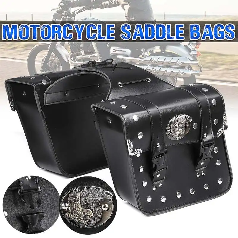 

Waterproof Motorcycle Saddle Bags Tool Luggage Saddlebags Side Pouch PU Leather For Honda/Yamaha/Suzuki