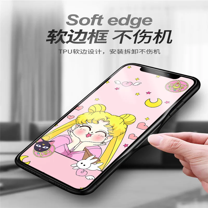 Светодиодный чехол Sailor Moon для iphone 10 X XS MAX XR 7 8 6S 6 Plus 7plus 8plus светящийся с голосовой