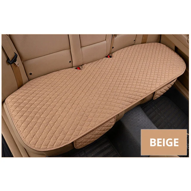 beige rear 1 piece AUTOYOUTH Чехлы для автомобильных сидений передние/задние/полный комплект выберите автомобильный льняной чехол для сиденья тканевые автомобильные аксессуары универсальный размер Противоскользящий - Название цвета: beige rear 1 piece