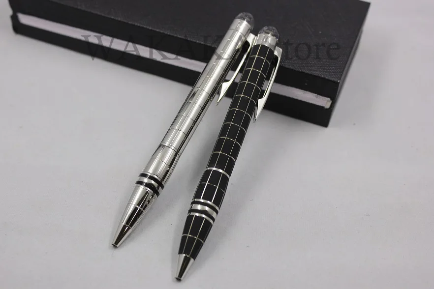 

Wakak mon starwaker series of Black Silver Grid Roller Ball Pen stationery gift Blanc ink ballpoint pen
