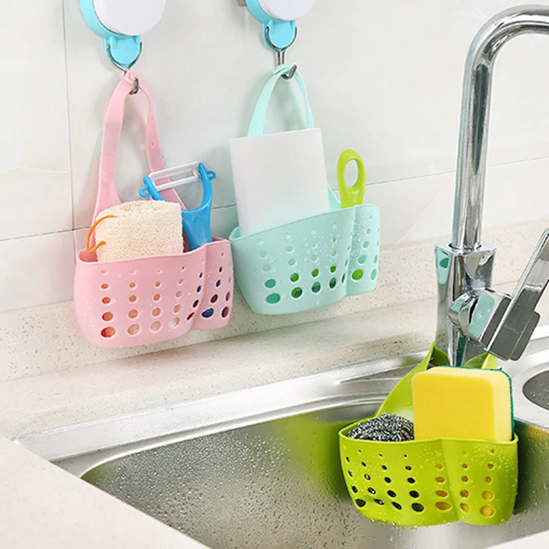 

1pc Kitchen Dish Cloth Sponge Storage Bag Sink Holder Soap Portable Home Hanging Drain Bag Basket Bath Storage Tools