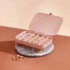 Бархатная шкатулка для хранения ювелирных изделий, 2-уровневый органайзер, Портативный Большой вместительный, для серег, колец, ожерелий, держатель, демонстрационная упаковка, подарок для девушек