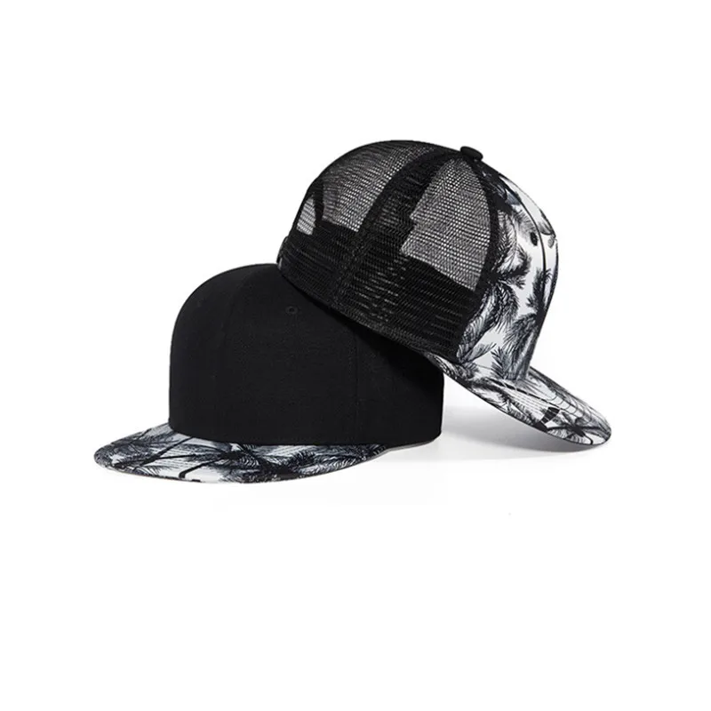 

ZHUOY Brand Unique Design Baseball Cap Bone Print Pattern Cotton Flat Brim Baseball Cap Men's and Women's Popular Street Art Cap