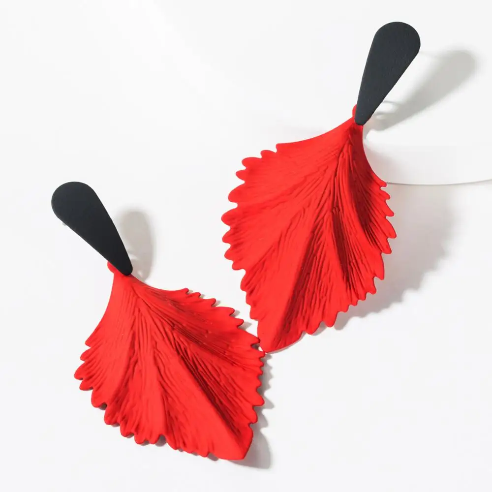 Модные женские серьги в форме листа металлический распылитель лаконичные