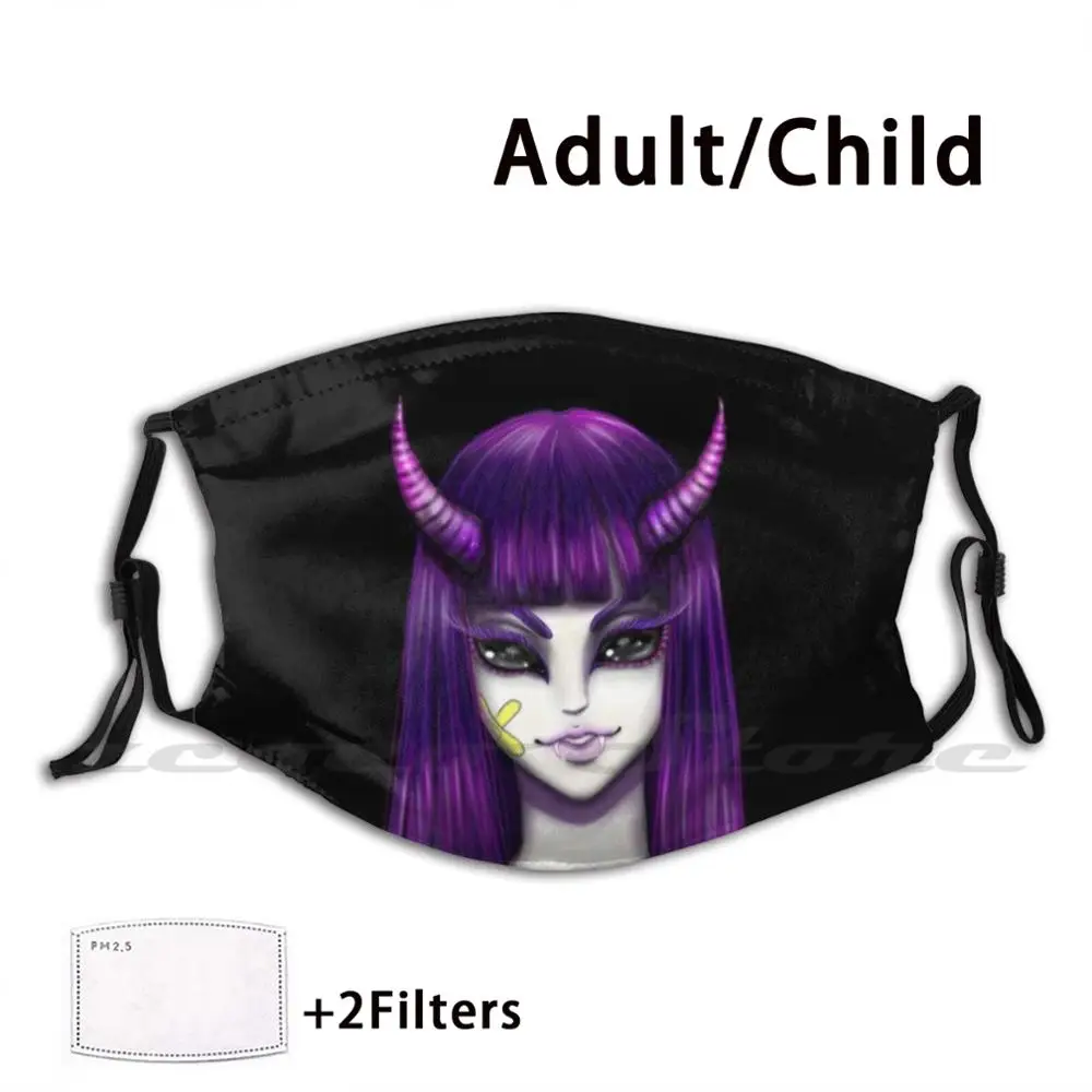 

Маска вампира для девочек «сделай сам», моющийся фильтр Pm2.5, для рта, трендовая иллюстрация, мультяшная девушка, аниме милая девушка, Лила, де...