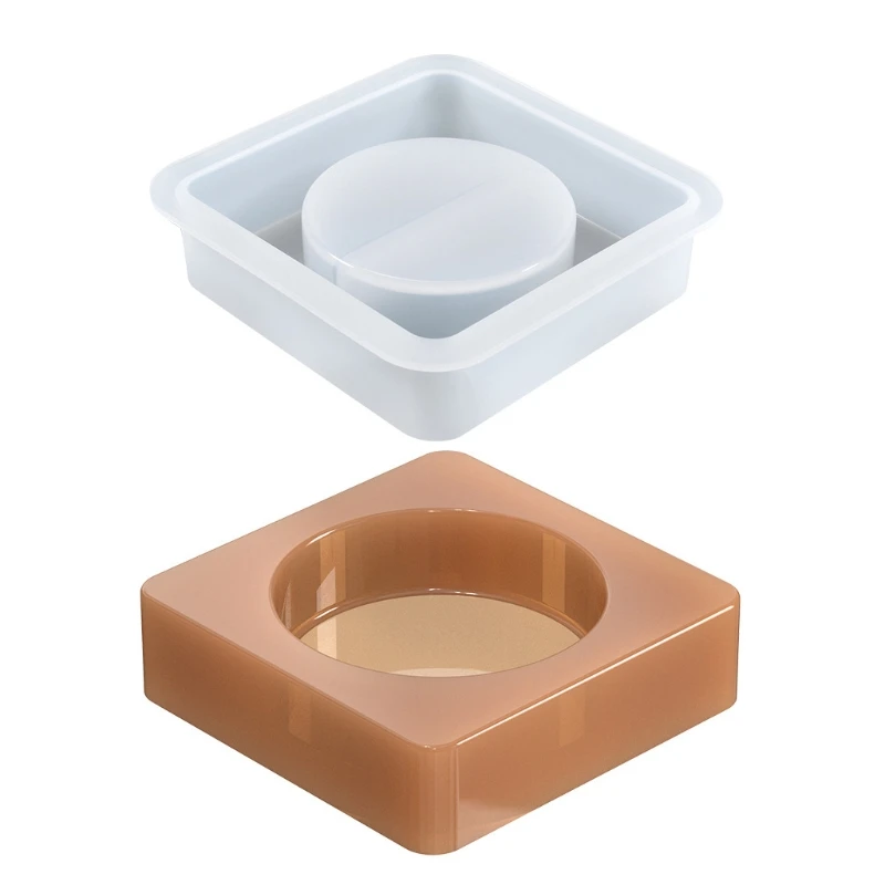 

72XE Square Candle Holder Molds 3D Candlestick Silicone Mold for DIY Resin Casting Crafts and Cement Home Decorations