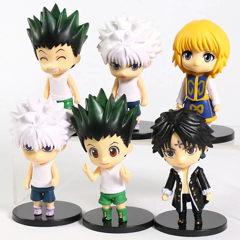 6 шт./лот Hunter x Аниме Фигурка Гон фриксс и Killua Zoldyck экшн-фигурка Курапика Hisoka Kulolo