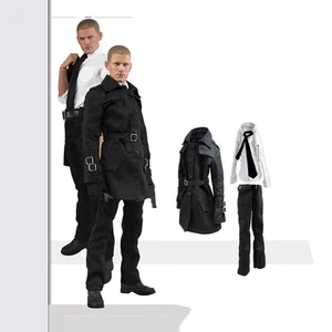 16 scale male windbreak clothes set coat shirt pants tie and belt for 12 figures diy accessories free global shipping
