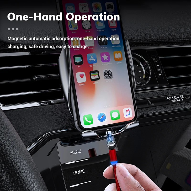 Магнитный кабель Micro USB Type C TOPK вращающийся на 360 градусов СВЕТОДИОДНЫЙ зарядный
