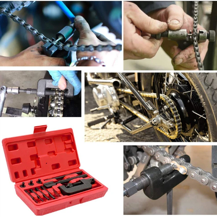 

1 set Motorcycle Bike Chain Breaker Link Splitter Riveter Riveting Bicycle Repair Tool Kit Chain Remover Tools Cutter