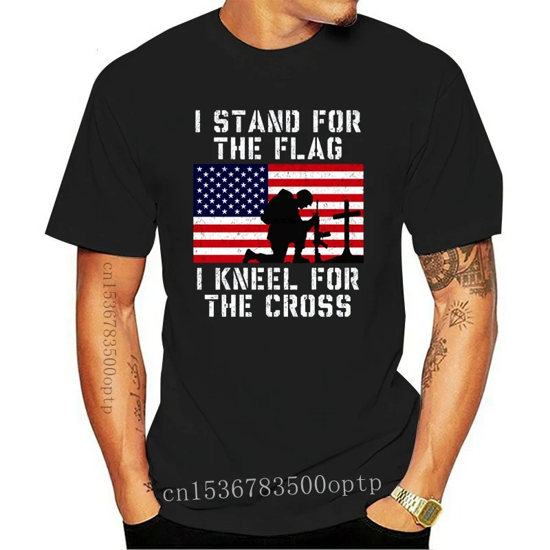 

Новая футболка I Stand For The Flag I Kneel для Креста для мужчин женщин мужчин патриотическая Военная футболка популярная
