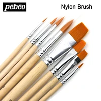 pebeo oilacrylic watercolor paint brush bristlenylon wood handle art supplies 8pcsset