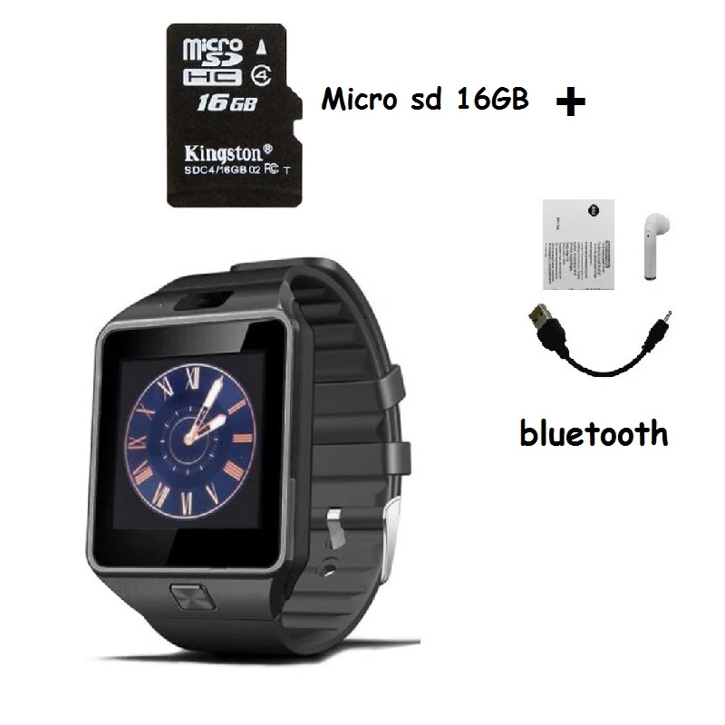 add BT and TF Горячая Распродажа DZ09 Смарт часы Android телефонный звонок 2G GSM sim-карта камера Bluetooth Smartwatch для andoid и ios - Цвет: add BT and TF