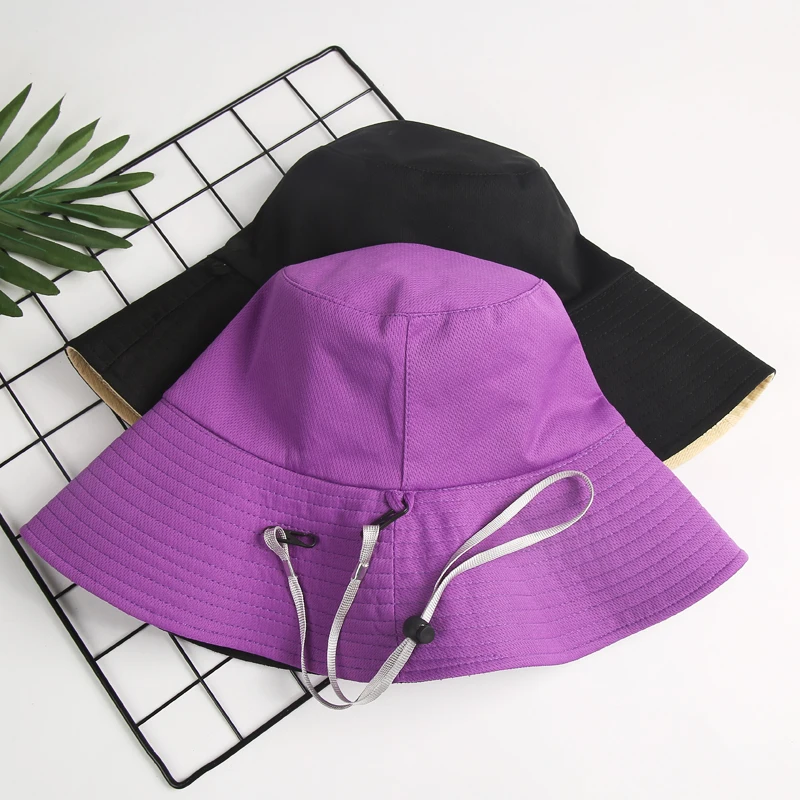 Панама женская двусторонняя универсальная мягкая черная с большими полями |