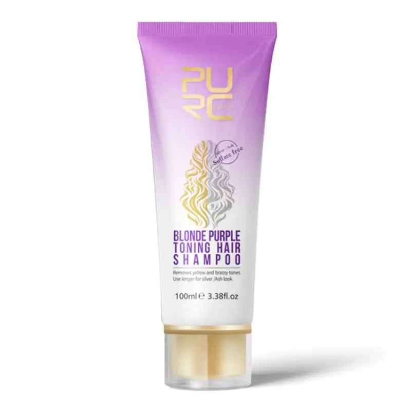 Пурпурный шампунь удаляет желтые брашистые тона волос нейтрализует