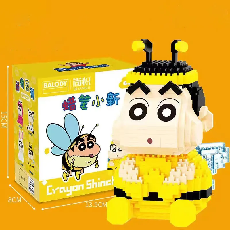 

Crayon Shin Chan Bricks People Building Blocks Bloco De Montar Brain Game Mini Blocks Menino Jouet Fille Christmass Toys Gift