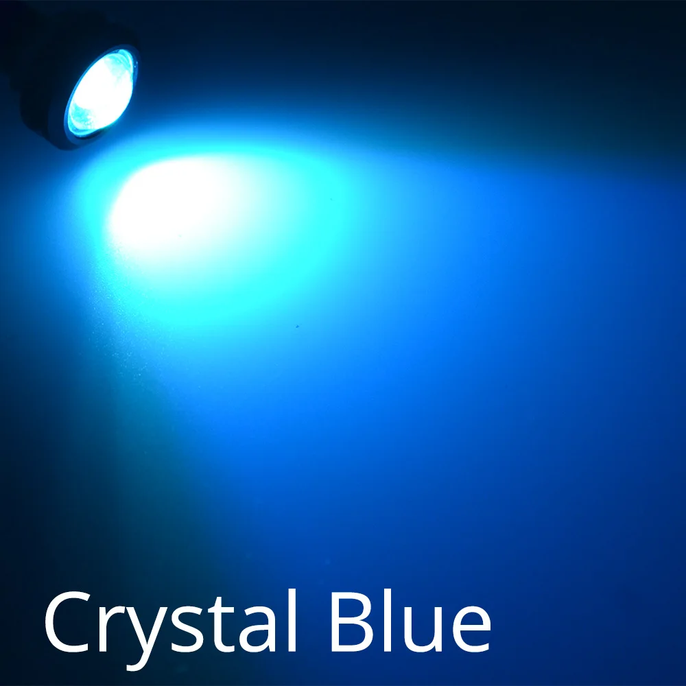 Crystal Blue 18 мм автомобильный светодиодный светильник с красным орлиным глазом, дневной светильник для бега, сигнальные лампы заднего хода парковочная лампа, водонепроницаемый противотуманный светильник для мотоцикла - Цвет: Crystal Blue