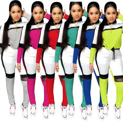 2019 осенне зимний женский свитер с длинными рукавами топ штаны для бега костюм