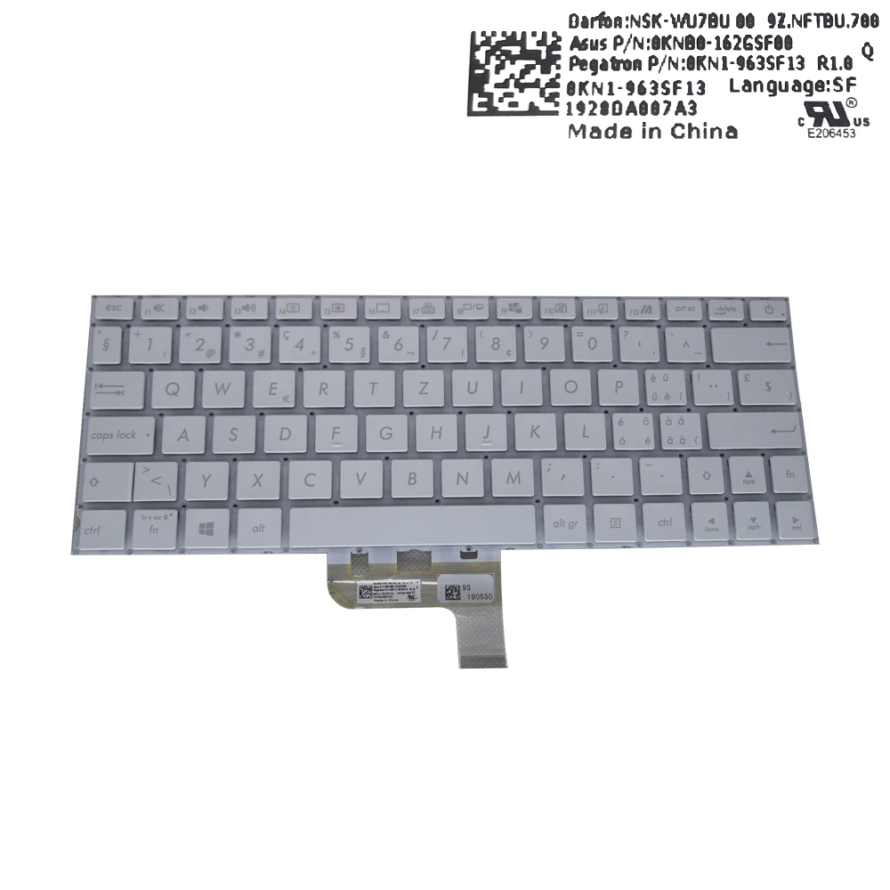 

KR SW BG backlit keyboard for ASUS ZenBook 13 UX334 FL UX334FA UX334FLC replacement keyboards Bulgarian Korean Swiss NSK-WU7BU