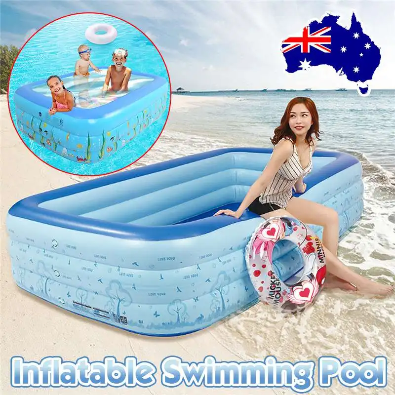

120-300 см Прямоугольный надувной бассейн, утолщенный ПВХ детский бассейн, ванна для купания, открытый летний бассейн для детей