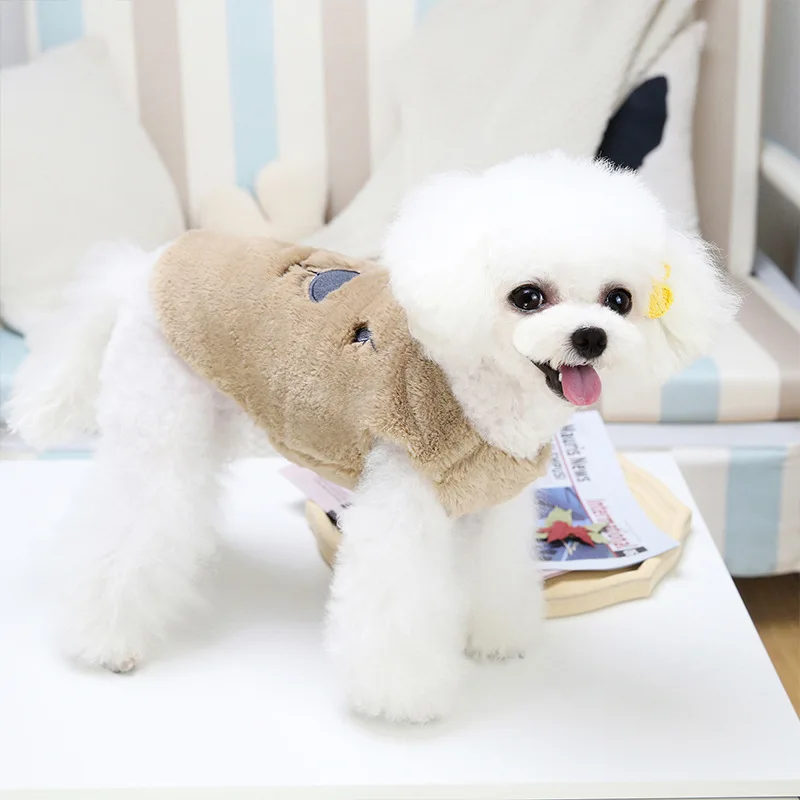 Cute Bears Patten Dog Clothes Warm Comfortable Fleece Jacket Thicken Coat Winter for Puppy Dogs Cats | Дом и сад