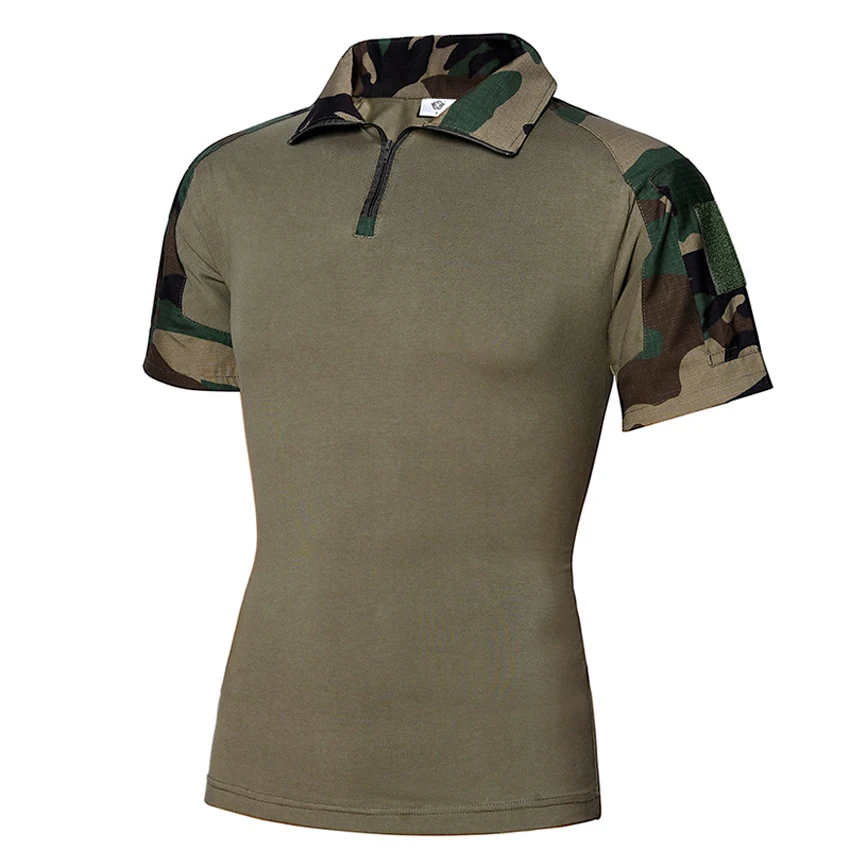 

ACU CP Military Hunting Hiking Uniform Men Camouflage Combat Tactical Short Sleeve T-shirt Airsoft Absorb Sweat SWAT Tees