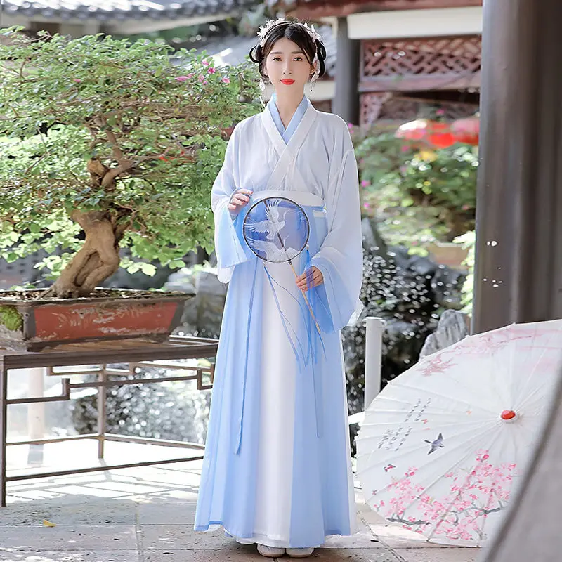Chinese Folk Dance Hanfu Dress 3 Piece Sets Women Retro Tang Dynasty Princess Cosplay Ancient Traditional Stage Wear Fairy |