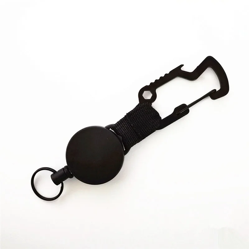Retractable Mountaineering Rock Carabiner With Cable Safety Master Screw Lock Buckle Keychain Organizer Pocket Climbing Equipmen | Спорт и