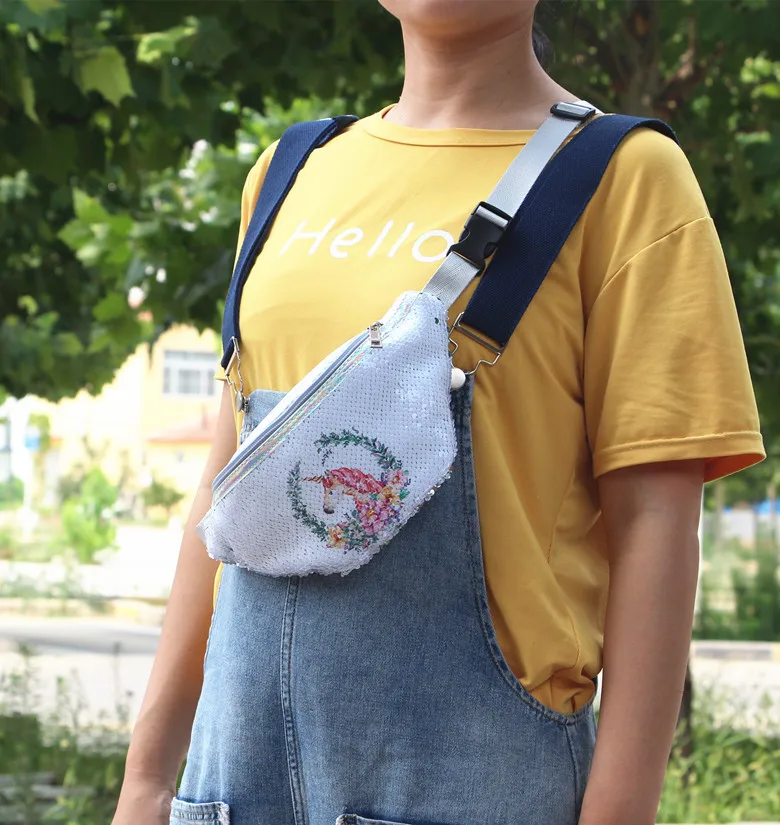 Водонепроницаемый поясной кошелек из ПВХ с блестками для девочек забавные