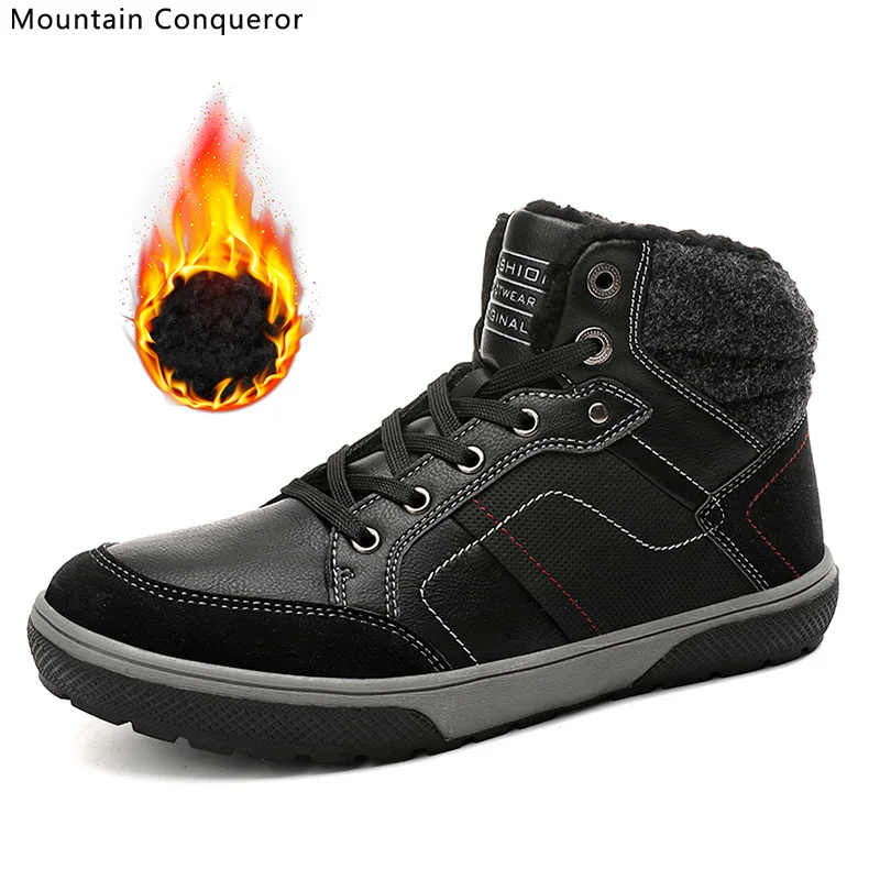 Горные завоеватели мужские ботинки из искусственной кожи уличные теплые