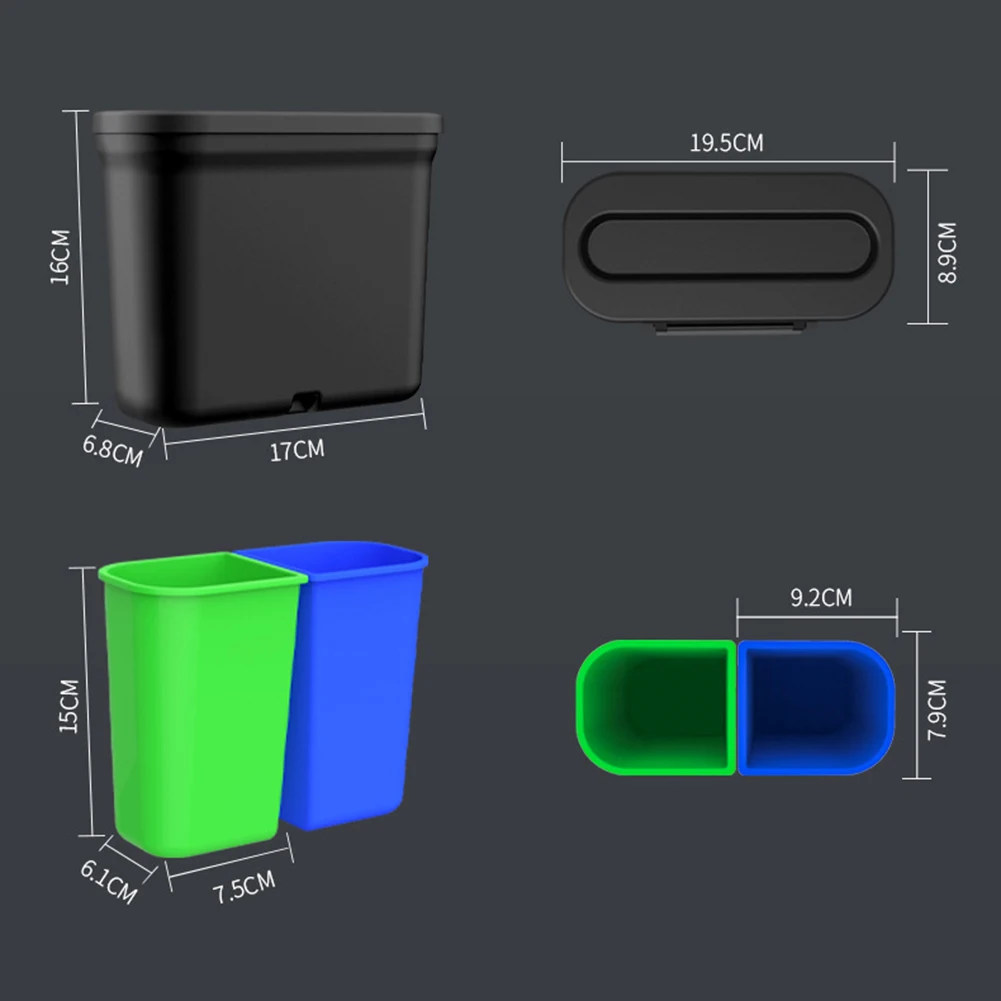 

Car Trash Can Seat Back Hanging Trash Can Bin Office Small Storage Keeping Cleaning Box Auto Interior Decoration Accessories
