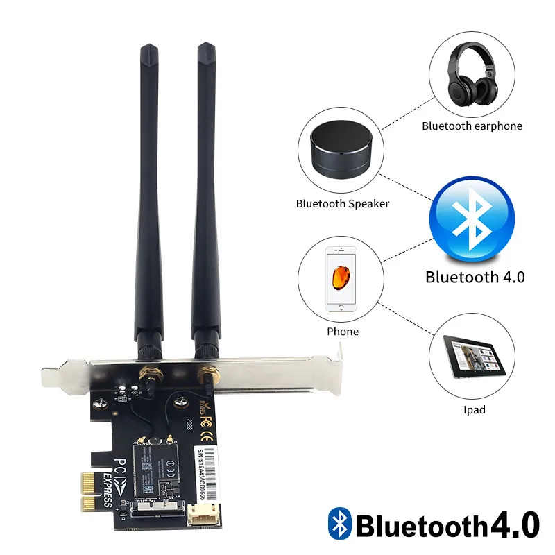 1200 Мбит/с двухдиапазонный BCM94360CS2 Настольный PCIe Wifi адаптер для Hackintosh MacOS Bluetooth 4 0